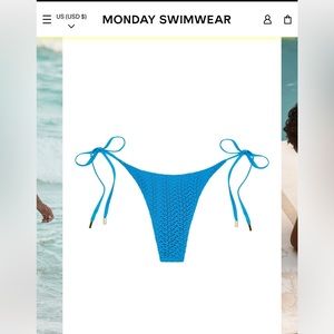 Monday Swimwear Palma Bottom in Ride the Wave Crochet